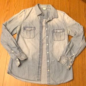 J. Crew Tops - Jcrew chambray button up in size 4 J. Crew Tops - Jcrew chambray button up in size 4